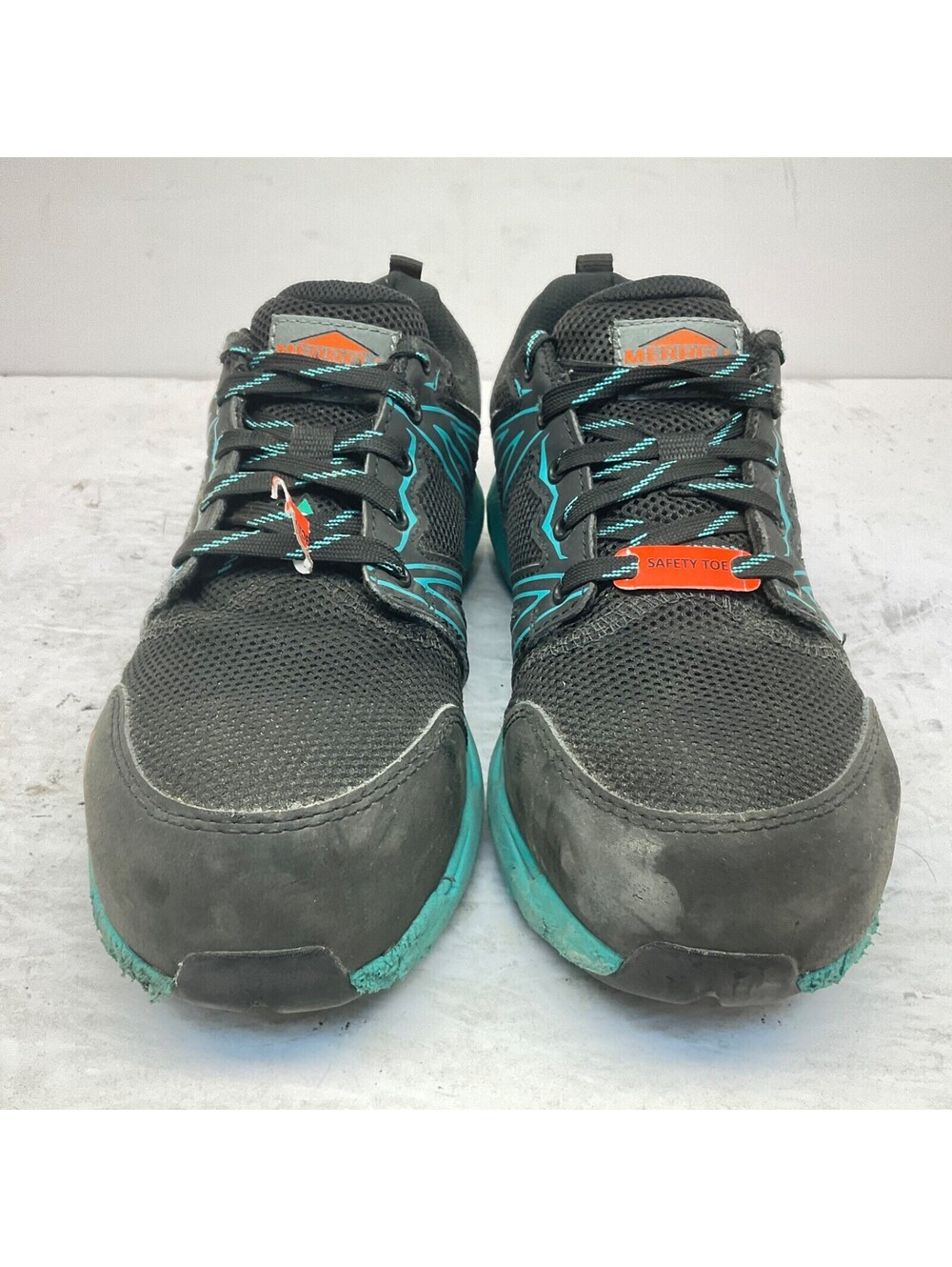 Merrell Women's Fullbench Superlite Alloy Toe CSA Work Shoe Black/Teal Size 6M - Picture 2 of 9